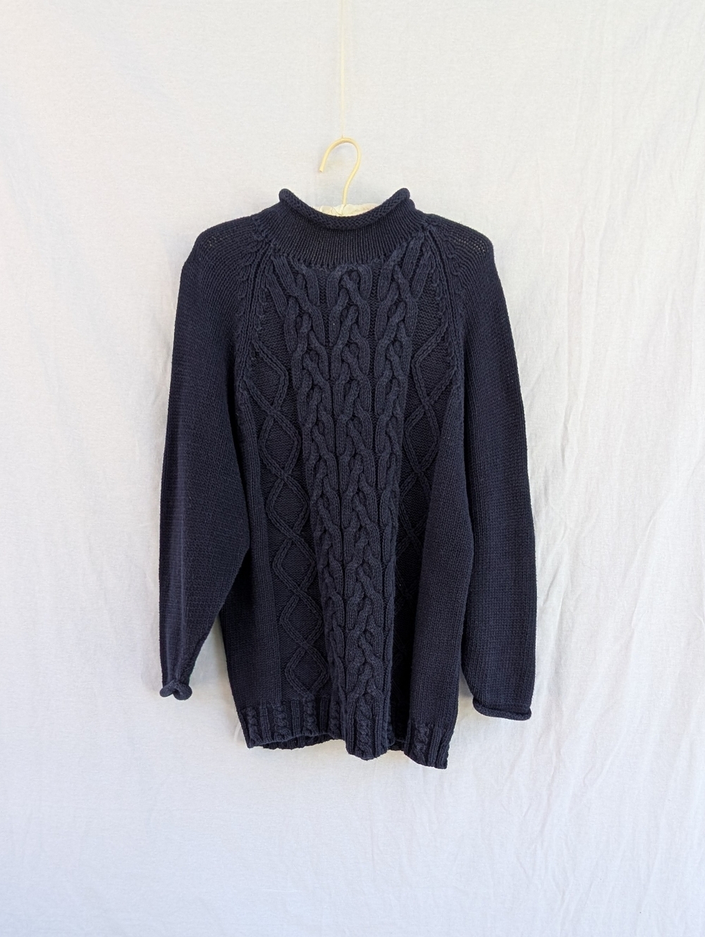 Margulès Cable Knit Turtleneck Sweater - Dark Navy